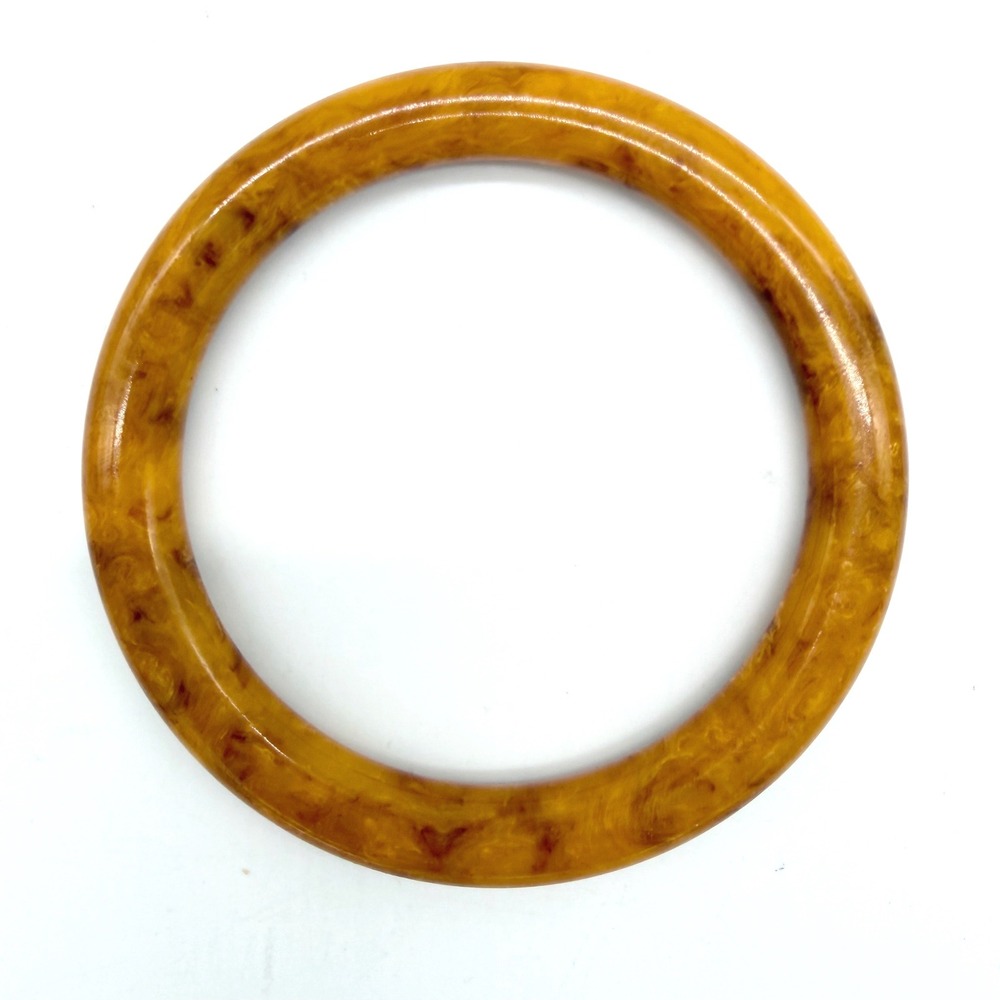 Vintage Butterscotch Marbleized Bakelite Bangle Bracelet Tested